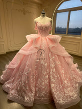 Ostty Pink Quinceañera Dress with Embroidered Skirt and Ruffled Waist OST-QN031-25 (Wholesale)