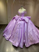 Ostty Lavender Purple Iridescent Quinceañera Dress with Embroidered Bow Train OST-QN053-25 (Wholesale)