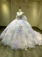 Ostty Lilac Blush Ombre Quinceañera Dress with 3D Floral Skirt & Beaded Bodice OST-QN067-25 (Wholesale)