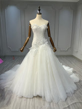Ostty Strapless Lace Ball Gown Wedding Dress with Flower Detail OST-BL029-25 (Wholesale)
