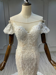 Ostty Strapless Lace Mermaid Bridal Gown with Off-Shoulder Sleeves OST-ME025-25 (Wholesale)