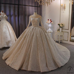 Long Sleeves Beading Wedding Dress OS3903 - $2,460.50