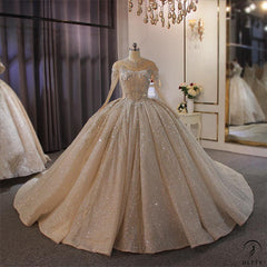 Long Sleeves Beading Wedding Dress OS3903 - $2,460.50