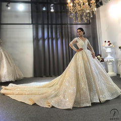 Long Sleeves Beading Wedding Dress OS3916 - $2,460.50