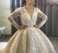 Long Sleeves Beading Wedding Dress OS3916 - $2,460.50
