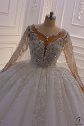 Luxury Embroidered Long Sleeve V Neck Wedding Dresses OS3949 - Wedding & Bridal Party Dresses $1,699.99