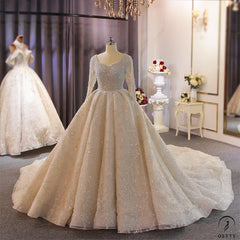 2021 Off The Shoulder Long Sleeves Beading Wedding Dress Real Photos - $2,460.50