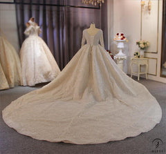 2021 Off The Shoulder Long Sleeves Beading Wedding Dress Real Photos - $2,460.50