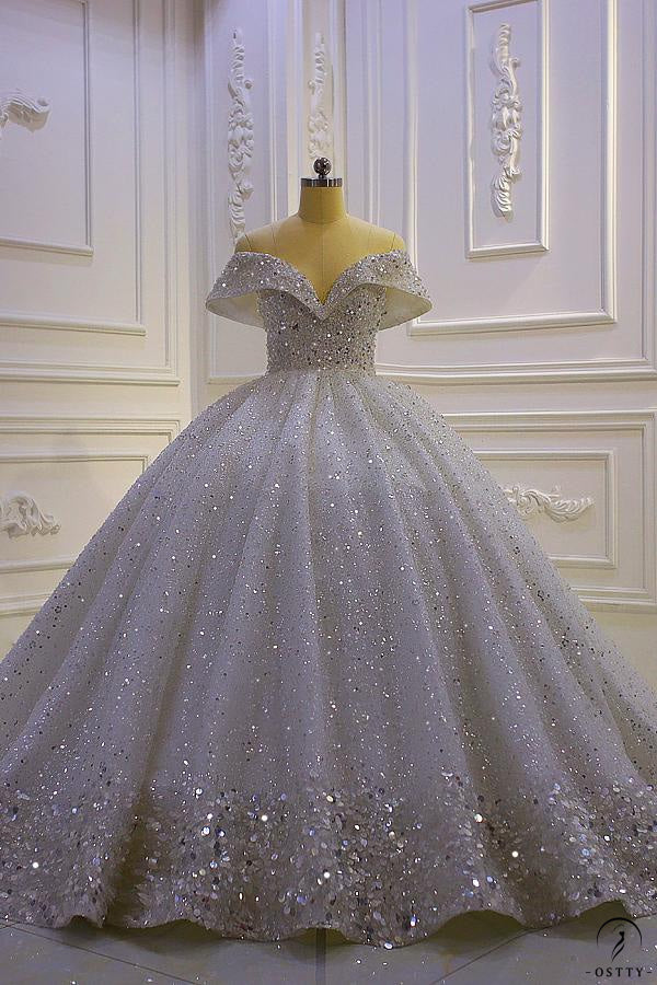 OSTTY - Ostty Luxury White Wedding Dress Short Sleeve Ball Gown Crystal Dresses OS851 $1,288.99 OSTTY - Ostty Luxury White Wedding Dress Short Sleeve Ball Gown Crystal Dresses OS851 $1,288.99