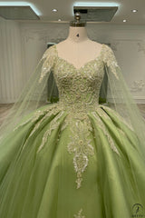 Sage Cape Quinceanera Dress OS731 - Quinceanera Dress $849.99