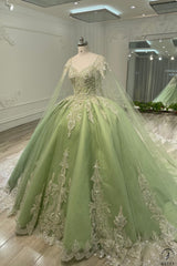 Sage Cape Quinceanera Dress OS731 - Quinceanera Dress $849.99