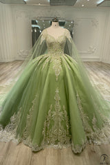 Sage Cape Quinceanera Dress OS731 - Quinceanera Dress $849.99