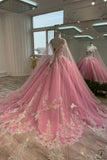 Pink Cape Quinceanera Dress OS731 - Quinceanera Dress $849.99