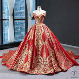 Red Wedding Dress Bride Solo Pettiskirt Wedding Toast Dress Costume - Red / Custom Service - $659.99