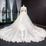 Wedding Dress Tight Waist Deep V-neck Long Sleeve Trailing Solo Pettiskirt Fishtail Skirt - White / Custom made - $699.99