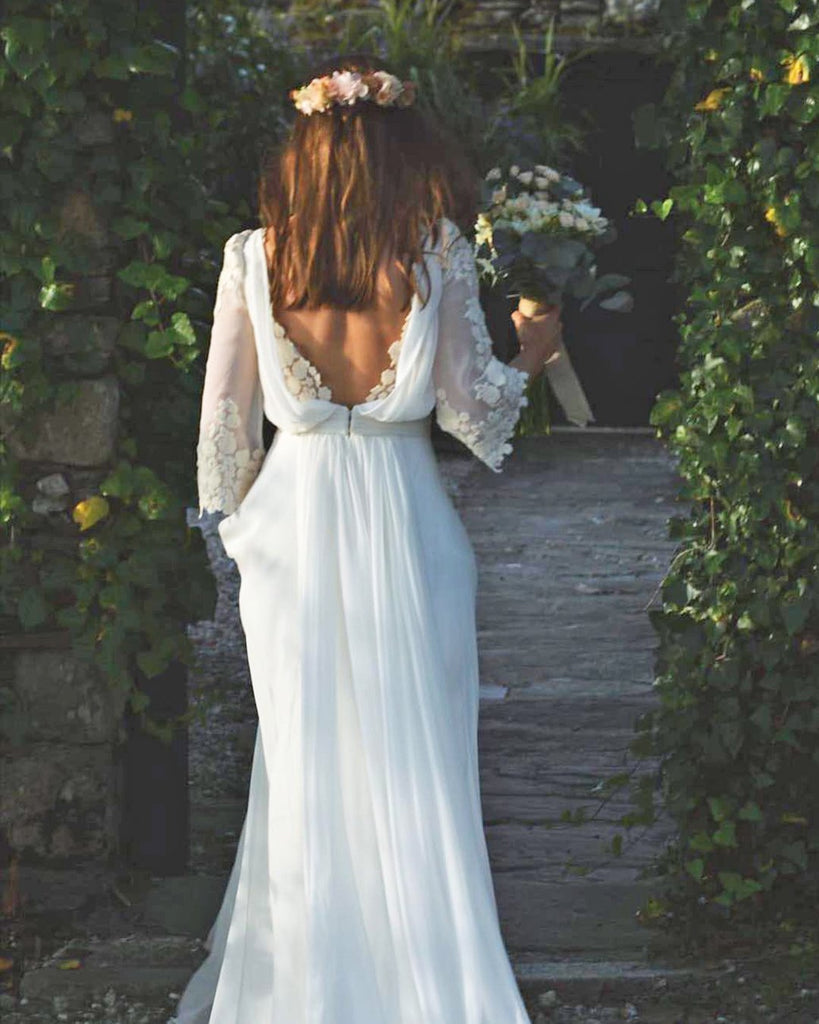 Open Back Rustic Wedding Dresses