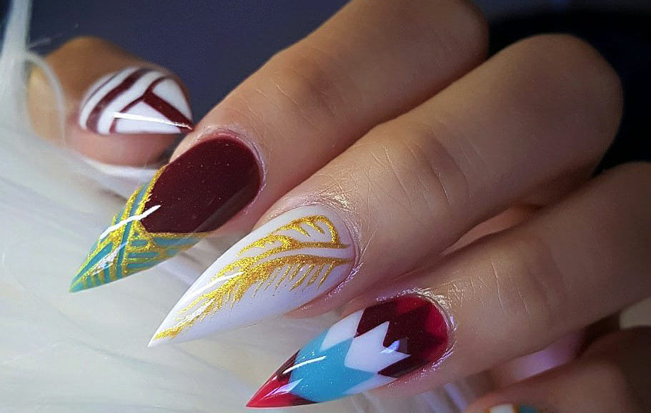 30+ cool and trendy stiletto nail art designs