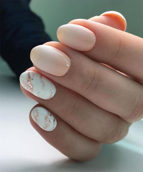 10+ Almond Marble Nails Ideas
