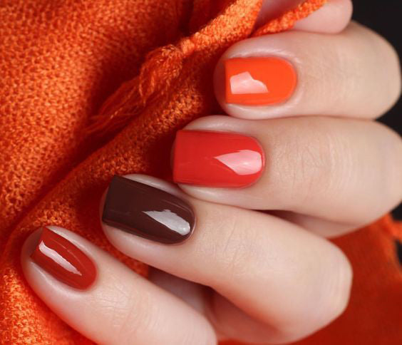 55+ Trendy Manicure Ideas In Fall Nail Colors；Orange Nails; Manicure; Fall Nails;Trendy nails; gel nails; nails shop