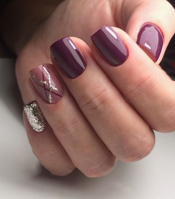 55+ Trendy Manicure Ideas In Fall Nail Colors；Purple Nails; Manicure; Fall Nails;Trendy nails; gel nails; nails shop