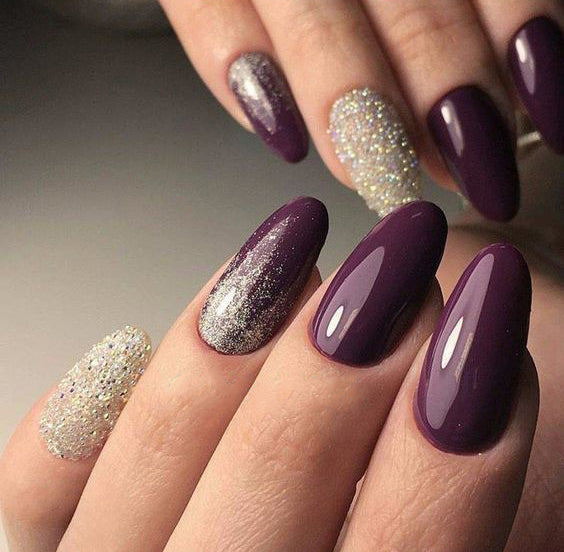 55+ Trendy Manicure Ideas In Fall Nail Colors；Purple Nails; Manicure; Fall Nails;Trendy nails; gel nails; nails shop
