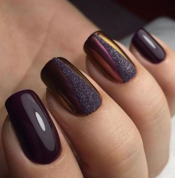 55+ Trendy Manicure Ideas In Fall Nail Colors；Purple Nails; Manicure; Fall Nails;Trendy nails; gel nails; nails shop