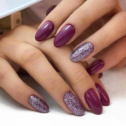 55+ Trendy Manicure Ideas In Fall Nail Colors；Purple Nails; Manicure; Fall Nails;Trendy nails; gel nails; nails shop