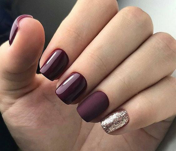 55+ Trendy Manicure Ideas In Fall Nail Colors；Purple Nails; Manicure; Fall Nails;Trendy nails; gel nails; nails shop