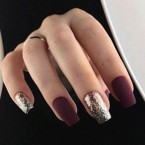 55+ Trendy Manicure Ideas In Fall Nail Colors；Purple Nails; Manicure; Fall Nails;Trendy nails; gel nails; nails shop