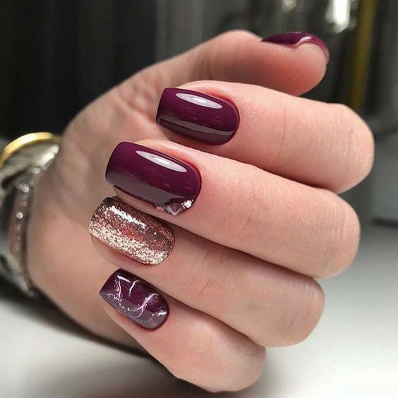 55+ Trendy Manicure Ideas In Fall Nail Colors；Purple Nails; Manicure; Fall Nails;Trendy nails; gel nails; nails shop