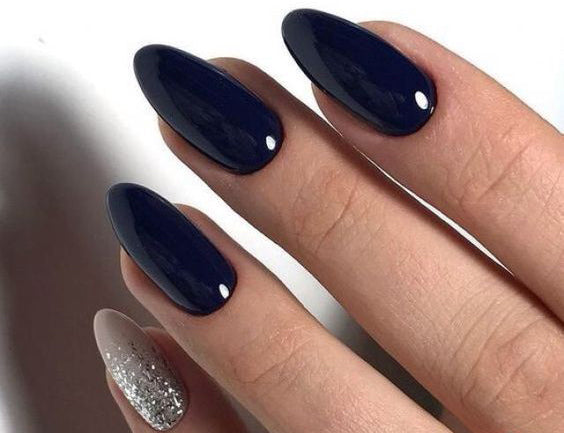 36+ Pretty Trending Fall Nails; coffin nails; Fall gel nail; short Blue nails; Blue cute nails; Blue matte nails; Blue glitter nails.