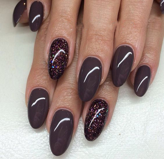 36+ Pretty Trending Fall Nails; coffin nails; Fall gel nail; short Purple nails; Purple cute nails; Purple matte nails; Purple glitter nails.
