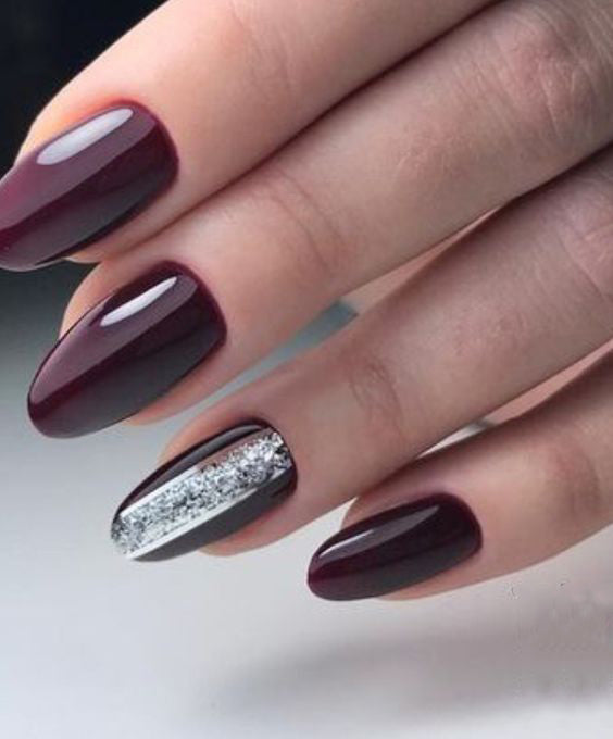 36+ Pretty Trending Fall Nails; coffin nails; Fall gel nail; short Purple nails; Purple cute nails; Purple matte nails; Purple glitter nails.