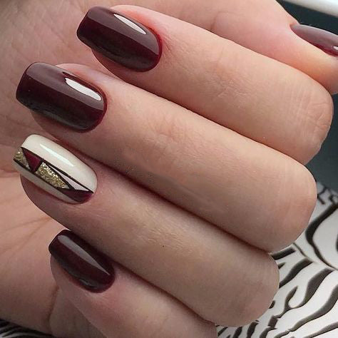 36+ Pretty Trending Fall Nails; coffin nails; Fall gel nail; short Purple nails; Purple cute nails; Purple matte nails; Purple glitter nails.