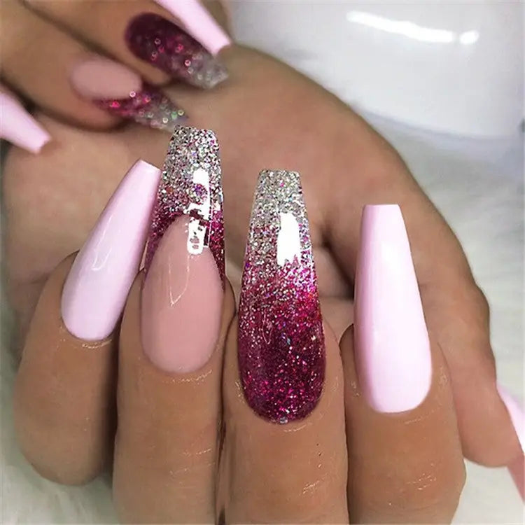 Ombre Design For Coffin Nails