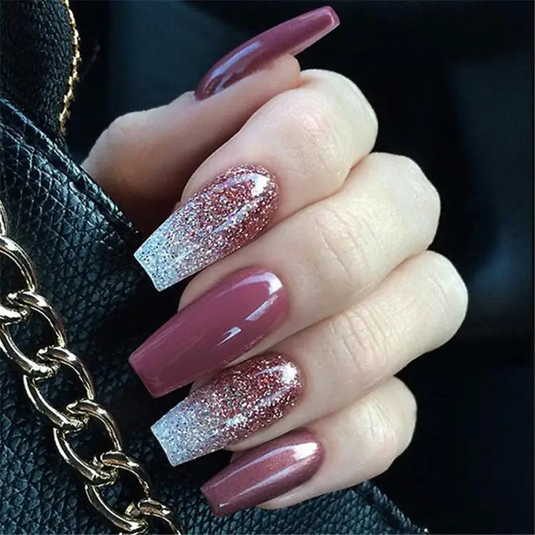 Ombre Design For Coffin Nails