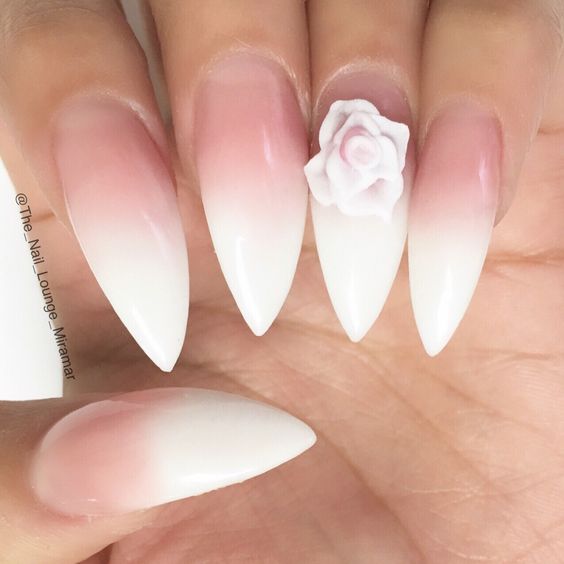 Lovely 3D Flower Stiletto Nails Art; Flower Stiletto nails; cute Stiletto nails; Stiletto coffin nails; easy Stiletto nails; Stiletto nails designs;