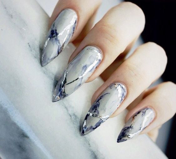 Marble Stiletto Nails; cute Stiletto nails; Stiletto coffin nails; easy Stiletto nails; Stiletto nails designs;