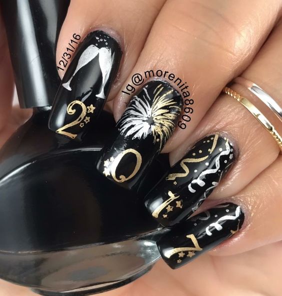 Bright Colors For New Year Nails 2019; New Year nails; cute New Year nails; New Year coffin nails; easy New Year nails; New Year nails designs;