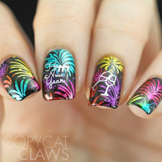 Bright Colors For New Year Nails 2019; New Year nails; cute New Year nails; New Year coffin nails; easy New Year nails; New Year nails designs;