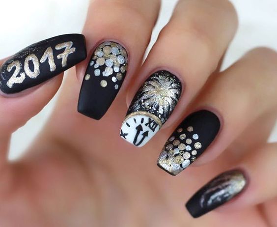 Bright Colors For New Year Nails 2019; New Year nails; cute New Year nails; New Year coffin nails; easy New Year nails; New Year nails designs;