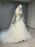 Ostty Strapless Lace Ball Gown Wedding Dress with Flower Detail OST-BL029-25 (Wholesale)