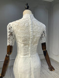 Ostty High Neck Short Sleeve Lace Wedding Dress OST-LC013-25 (Wholesale)