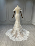 Ostty Strapless Lace Mermaid Bridal Gown with Off-Shoulder Sleeves OST-ME025-25 (Wholesale)