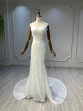 Ostty Strapless Sequin Mermaid Wedding Dress with Train OST-SQ003-25 (Wholesale)