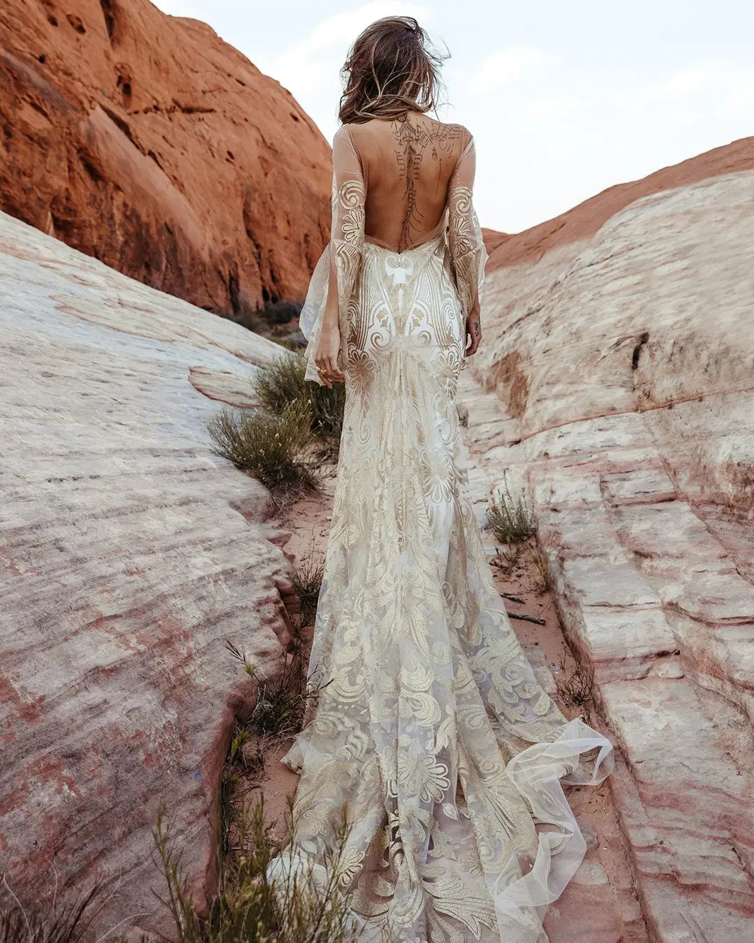 Open Back Rustic Wedding Dresses