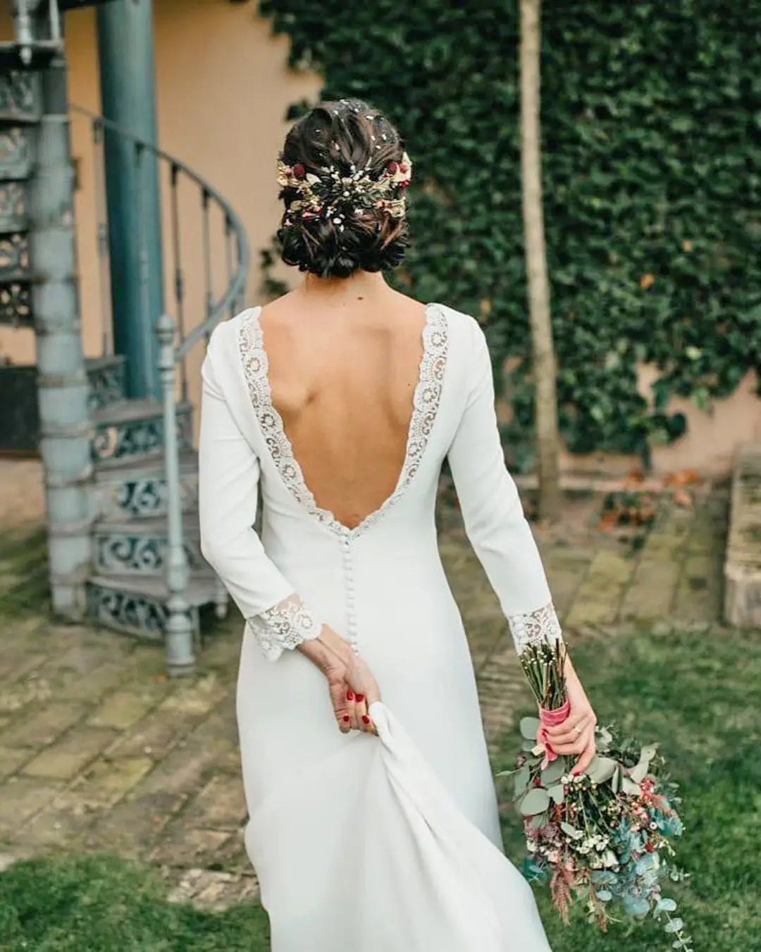 Open Back Rustic Wedding Dresses