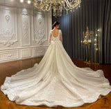 Appliques Detachable Train Lace Mermaid Wedding Dress OS4287 - $949.99