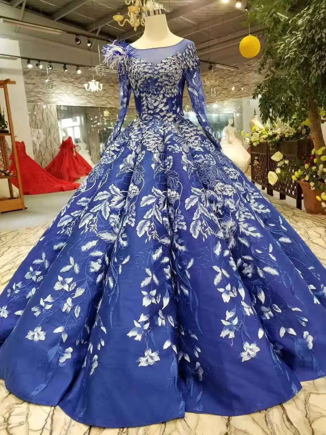 40 Stunning Wedding Dresses to Make You Look Perfect on Wedding Day; Open-back wedding dresses; Blue wedding dresses; sexy wedding dresses; beautiful wedding dresses;party dress
