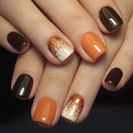 55+ Trendy Manicure Ideas In Fall Nail Colors；Orange Nails; Manicure; Fall Nails;Trendy nails; gel nails; nails shop